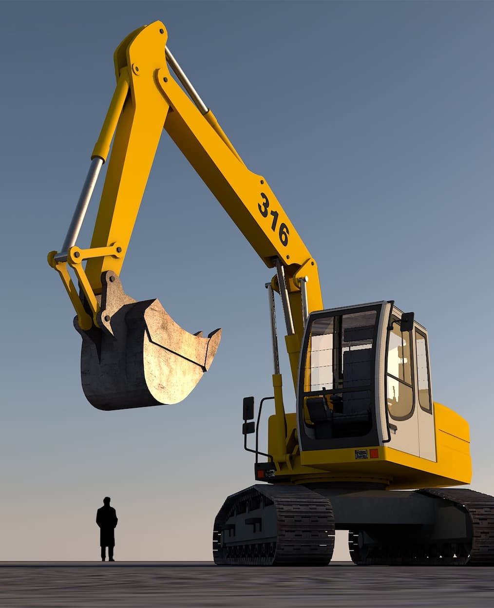 Técnico realizando mantenimiento preventivo en maquinaria de obra pública